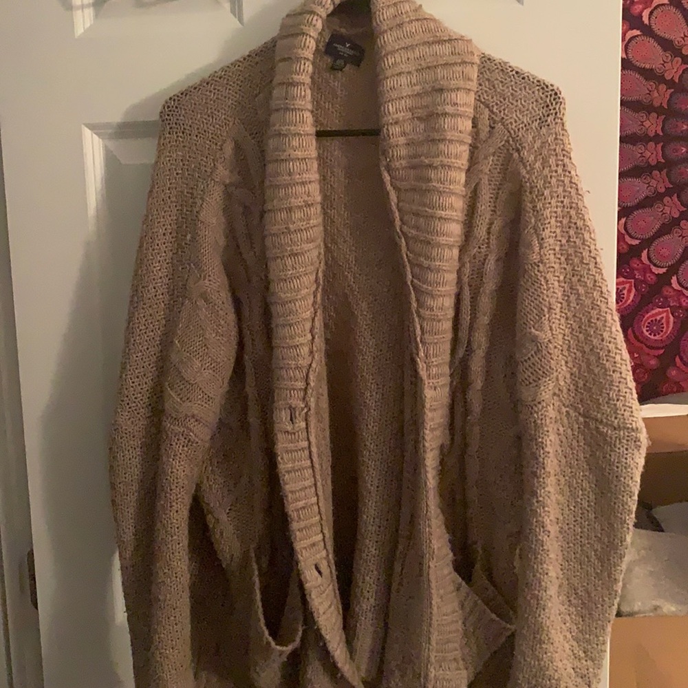 Oversized sweater; tan